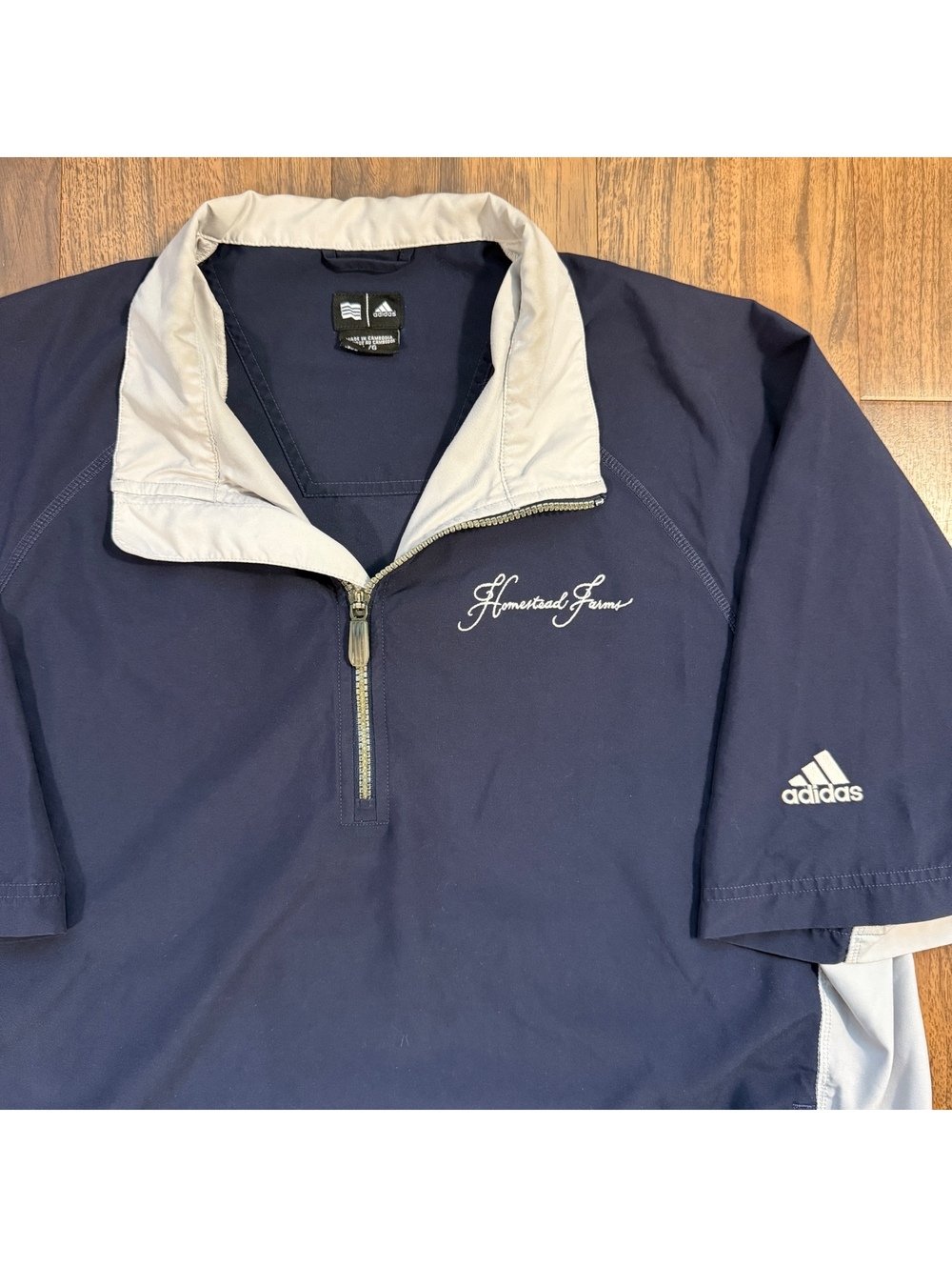 Vintage Adidas Mens ClimaShell Wind Short Sleeve Golf Jacket 1/4 Zip L Pullover - Picture 2 of 7